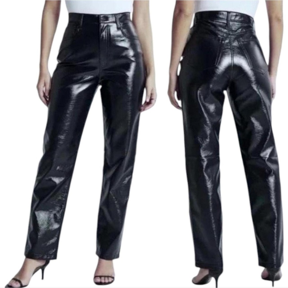 Curve Love Patent Leather 90s Straight Pants